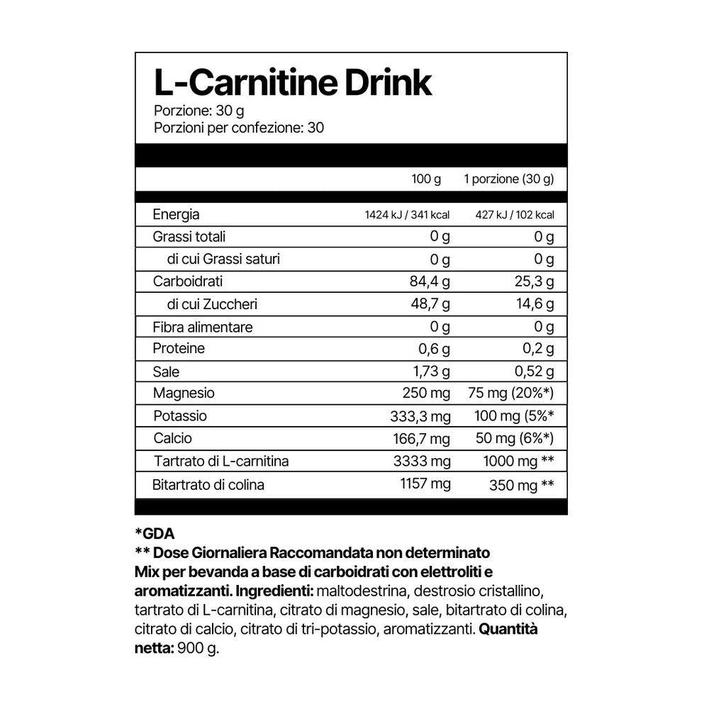 4Energy L-Carnitine Drink  Energia e Stimolazione dei Grassi