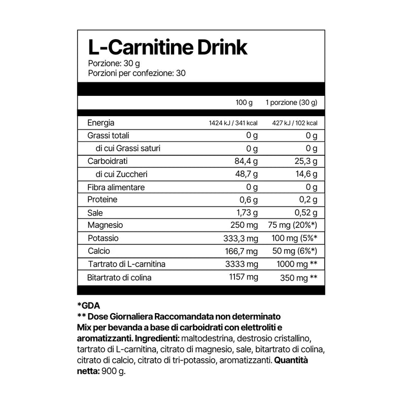 4Energy L-Carnitine Drink  Energia e Stimolazione dei Grassi