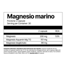 4Endurance Pro Marine Magnesium - 60 capsule 2+1 GRATIS, flacone nero con tappo dorato ed etichetta con formula ad alta assorbimento.