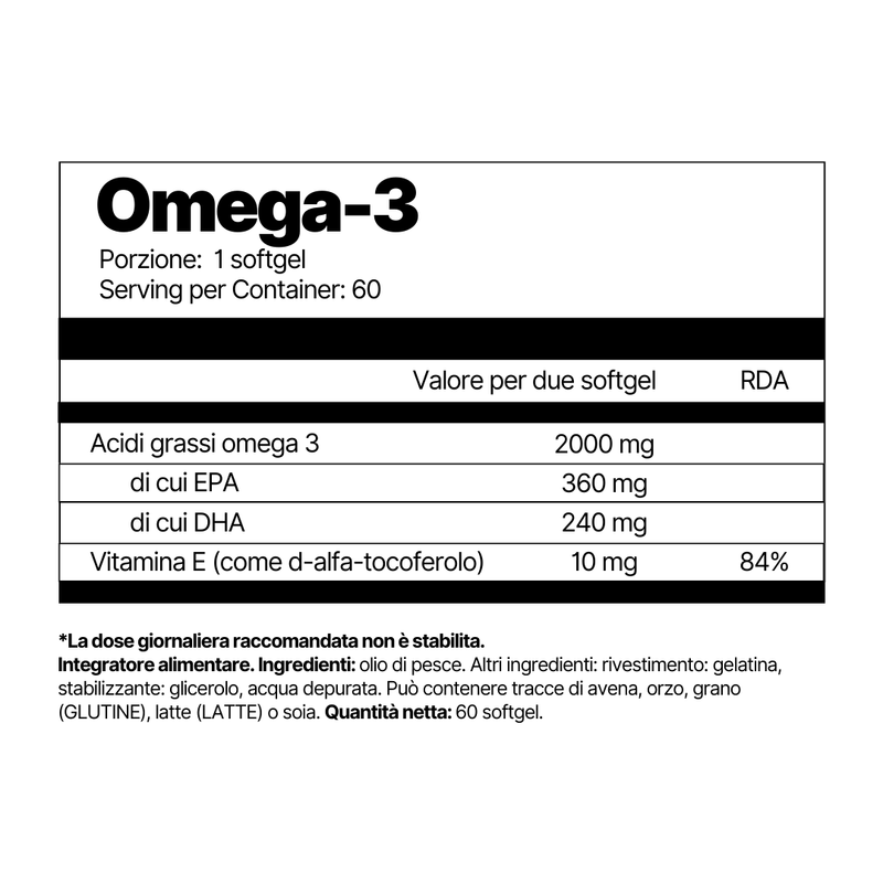 Omega-3 di 4Endurance Pro - integratore di olio di pesce di alta qualità con 2000 mg di acidi grassi Omega-3, inclusi EPA, DHA e vitamina E, per la salute cardiovascolare, la funzione cerebrale e la protezione cellulare.