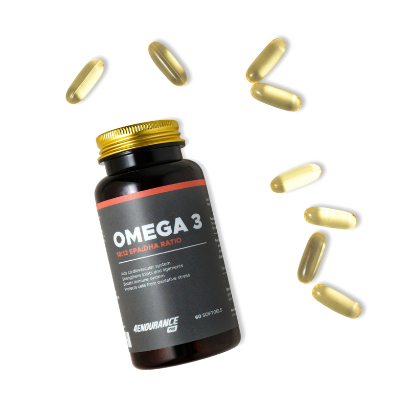 Omega-3 di 4Endurance Pro - integratore di olio di pesce di alta qualità con 2000 mg di acidi grassi Omega-3, inclusi EPA, DHA e vitamina E, per la salute cardiovascolare, la funzione cerebrale e la protezione cellulare.