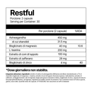 4Endurance Pro Restful - 60 capsule, formula per il sonno, flacone marrone scuro con tappo dorato ed etichetta viola‑grigia su sfondo bianco.