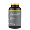 4Endurance Pro Ashwagandha - 90 capsule con 1× gusto Ashwagandha, flacone ambra scuro con tappo a vite dorato su sfondo bianco.