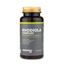 4Endurance Pro Rhodiola Complex - 60 capsule, flacone con tappo dorato, striscia verde sull’etichetta, design nero e dorato su sfondo bianco.