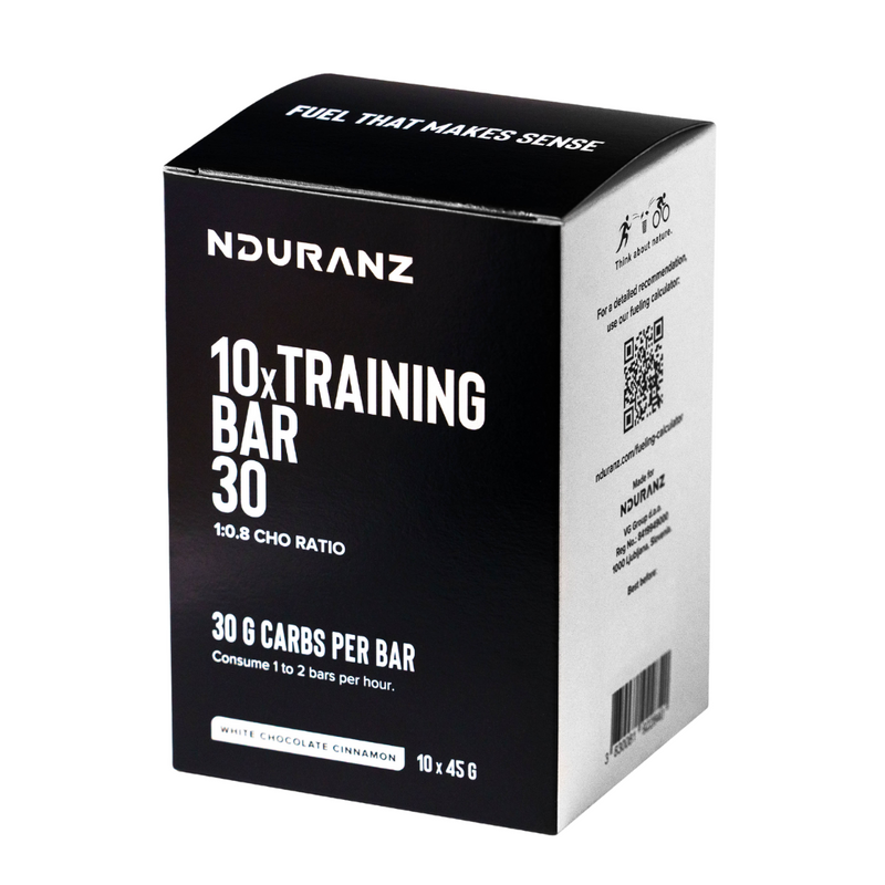 Training Bar di Nduranz – barretta energetica ad alte prestazioni con 30 g di carboidrati, fornisce energia a rilascio rapido e lento per atleti di resistenza.