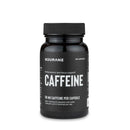 Nduranz Caffeine Capsules - 100 capsule, flacone cilindrico nero con tappo zigrinato ed etichetta che indica 50 mg di caffeina per capsula.