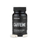 Nduranz Caffeine Capsules - 100 capsule, flacone cilindrico nero con tappo zigrinato ed etichetta che indica 50 mg di caffeina per capsula.