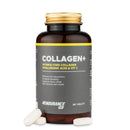 4Endurance Pro Collagen+ - 90 compresse Collagen+, flacone marrone con tappo dorato, etichetta bianca con fascia gialla su sfondo bianco.