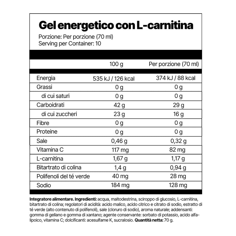 Gel energetico con L-carnitina Box