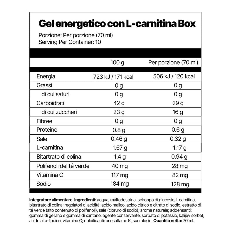 Gel energetico con L-carnitina Box