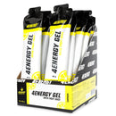 4Energy 4Energy Gel Box - 18 x 66 g limone, scatola di bustine di gel nere e gialle con illustrazione di limone su sfondo bianco.