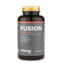 4Endurance Pro Fusion - 90 capsule, flacone marrone con tappo dorato, etichetta grigio scuro con accenti rossi e benefici elencati.