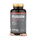 4Endurance Pro Fusion - 90 capsule, flacone marrone con tappo dorato, etichetta grigio scuro con accenti rossi e benefici elencati.