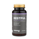 4Endurance Pro Restful - 60 capsule, formula per il sonno, flacone marrone scuro con tappo dorato ed etichetta viola‑grigia su sfondo bianco.