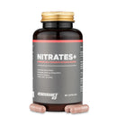 4Endurance Pro Nitrates+ - 90 capsule, integratore alimentare, flacone nero con tappo dorato ed etichetta con indicazione dei benefici per la salute.
